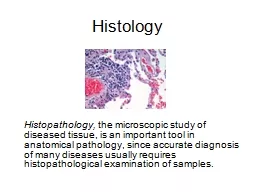  Histology Histopathology,