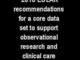 2018 EULAR recommendations for a core data set to support observational research and