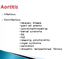  Aortitis   Infectious  Noninfectious