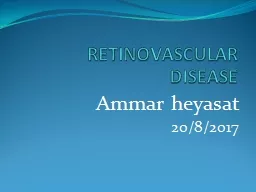  RETINOVASCULAR DISEASE Ammar