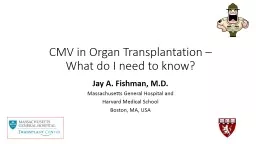  CMV in Organ Transplantation – 