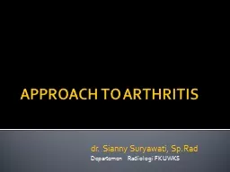  APPROACH TO ARTHRITIS dr. 