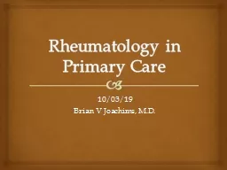  Rheumatology in Primary Care