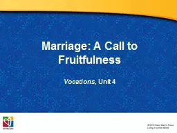  Marriage: A Call to Fruitfulness