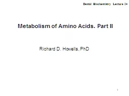  1 Metabolism of Amino Acids. Part II
