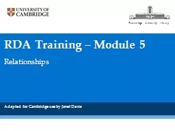  RDA Training – Module 5