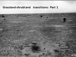  Grassland- shrubland  transitions: Part 1