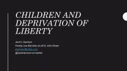  Children and Deprivation of Liberty