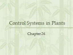  Control Systems in Plants