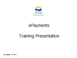 1 ePayments Training Presentation
