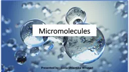  Micromolecules Presented by : Lucia Dhiantika Witasari