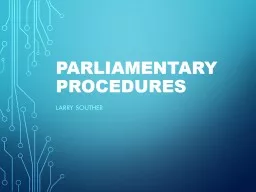  Parliamentary Procedures