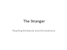  The Stranger Reading Schedule 