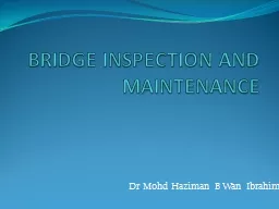  BRIDGE  INSPECTION AND MAINTENANCE