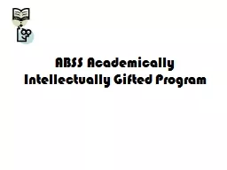 ABSS Academically Intellectually Gifted Program