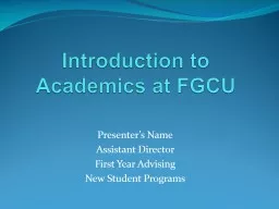  Introduction to Academics at FGCU
