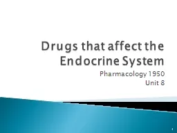  Drugs that affect the Endocrine System