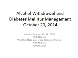  Alcohol Withdrawal and  Diabetes Mellitus 