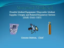  Maryland Medicaid Durable Medical Equipment/Disposable Medical  Supplies/Oxygen and Related