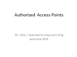  Authorized Access Points