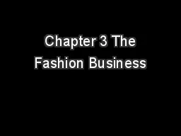  Chapter 3 The Fashion Business