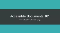  Accessible Documents 101