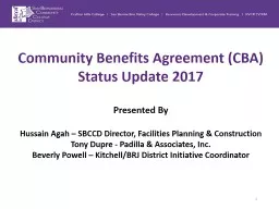  1 Community Benefits Agreement 