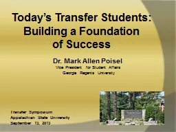  Dr. Mark Allen Poisel  Vice President for Student Affairs