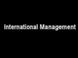  International Management