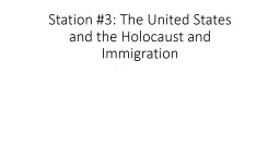  Station #3: The United States and the Holocaust and Immigration
