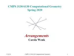  3/26/20 CMPS 3130/6130 Computational Geometry