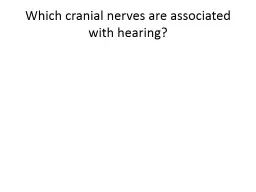  Which cranial nerves are associated with hearing? 