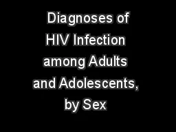  Diagnoses of HIV Infection among Adults and Adolescents, by Sex 
