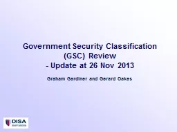  Government Security Classification (GSC) Review