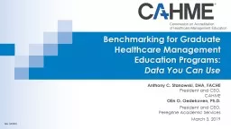  Benchmarking for Graduate Healthcare Management Education Programs: