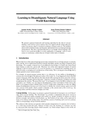 Learning to Disambiguate Natural Language Using  World Knowledge