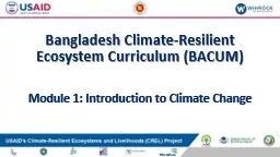  Bangladesh Climate-Resilient Ecosystem Curriculum (BACUM)