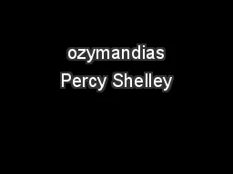  ozymandias Percy Shelley