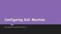  Configuring Kali Machine