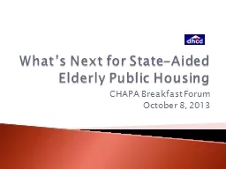  What’s Next for State-Aided Elderly Public Housing