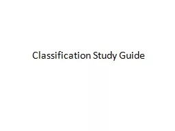  Classification Study Guide