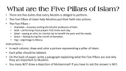  What are the Five Pillars of Islam?