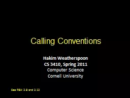  Calling Conventions Hakim Weatherspoon