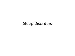  Sleep Disorders Starter questions