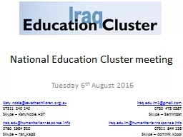  National Education Cluster meeting