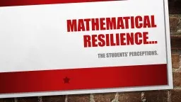  Mathematical resilience…