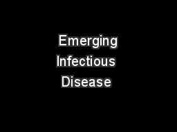  Emerging Infectious Disease 