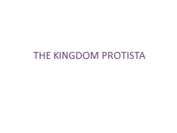  THE KINGDOM PROTISTA A) SUBKINGDOM PROTOZOA 