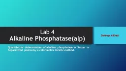  Lab 4 Alkaline Phosphatase(alp)