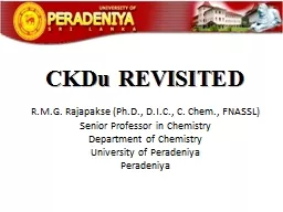  CKDu REVISITED R.M.G.  Rajapakse
